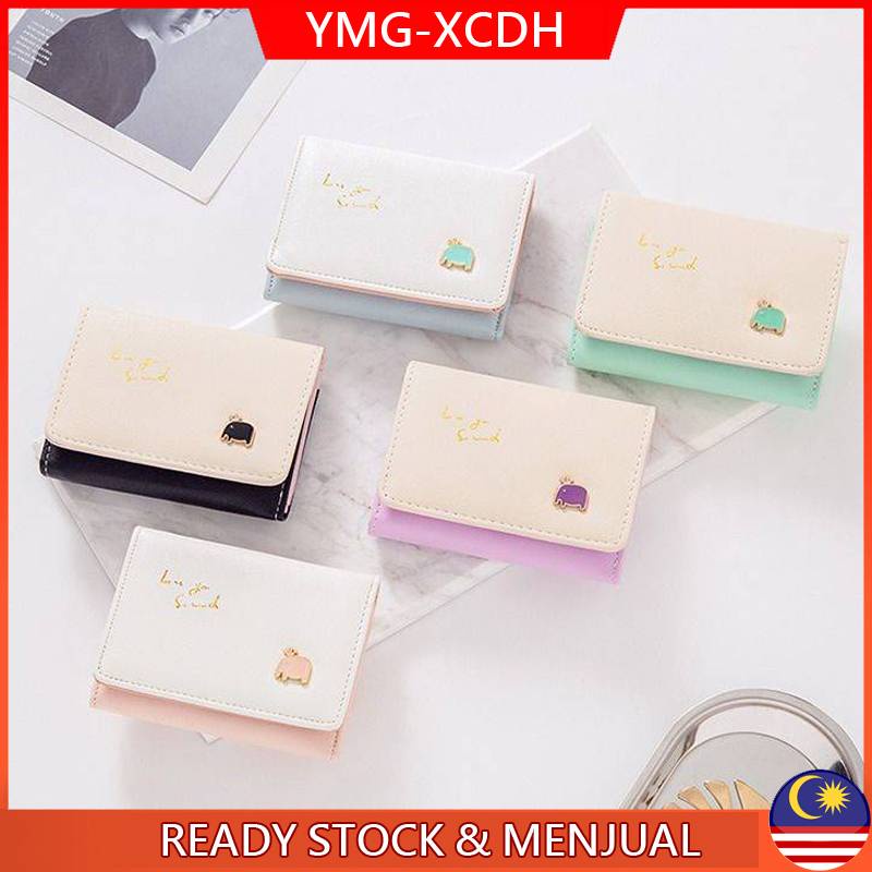 Giao ngay Ví nữ ngắn in hình thời trang Hàn Quốc Ví gấp dễ thương 602033-B
