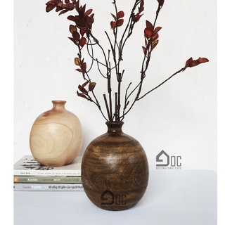 Lọ hoa gỗ, bình hoa gỗ, đồ thủ công mỹ nghệ Góc Decor
