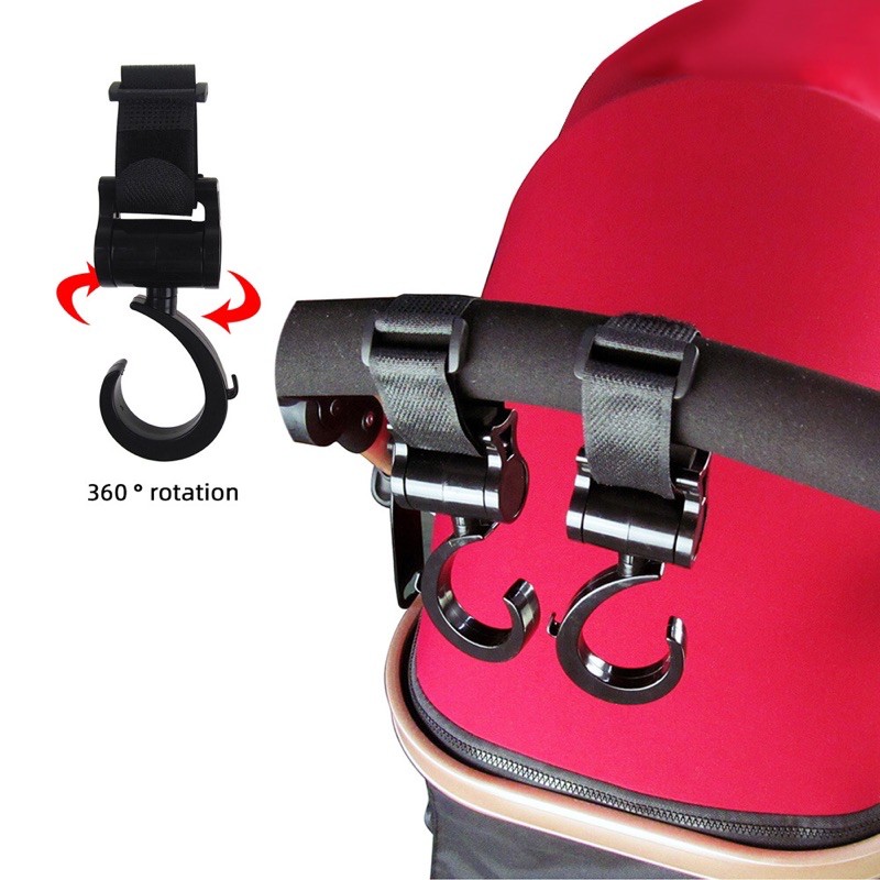 Set 2 cái móc treo xe đẩy tiện dụng cho mẹ và bé - Móc treo xe đẩy xoay 360 độ