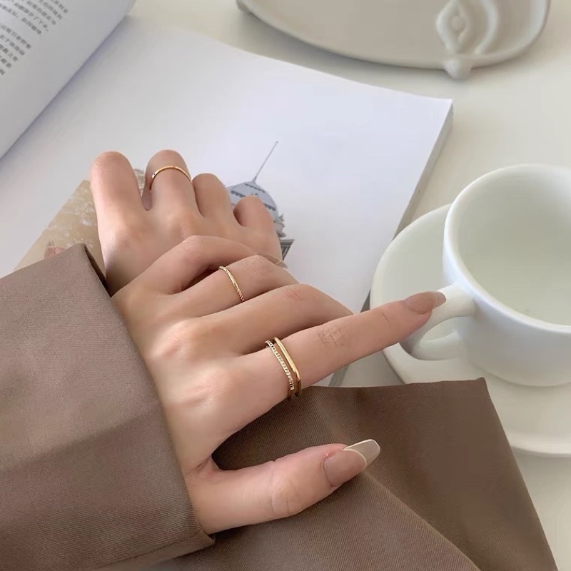 1 Nhẫn Vuông 2 Mảnh Dành Cho Nữ
