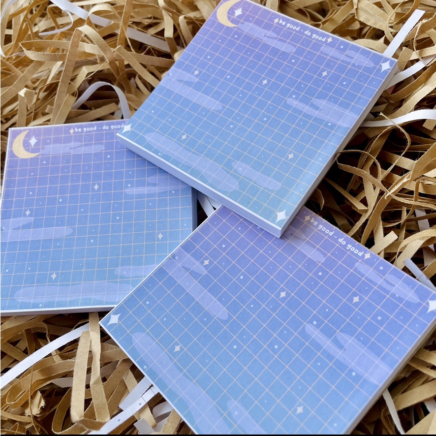 Handmade Galaxy Note Pad / Memo pad - Giấy ghi chú hình Galaxy có kẻ dòng caro tiện lợi - tiemtaphoacona