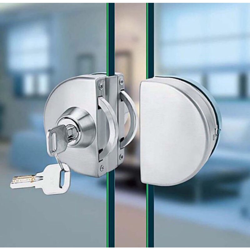 KHÓA CỬA KÍNH CƯỜNG LỰC - KHÓA BÁN NGUYỆT ĐƠN/ĐÔI , INOX CAO CẤP
