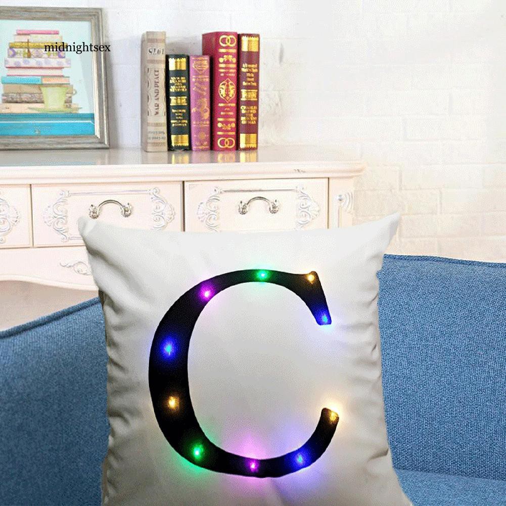 Vỏ Gối In Hình Chữ Cái Và Đèn Led Độc Đáo Trang Trí Nhà Cửa