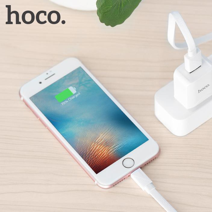 Cáp sạc Lightning Hoco U34 dành cho iPhone/iPad, iPhone XS Max, iPhone 11, iPhone 11 Pro Max (Sạc nhanh 2.4A, dài 1.2m)