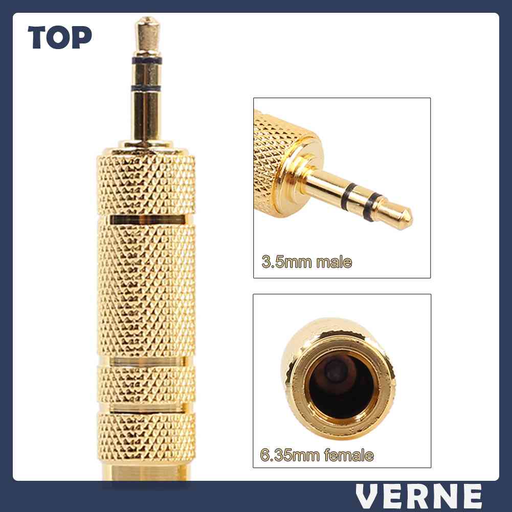 Đầu Cắm Kết Nối Micro VERNE Microphone 6.35 mm Female Sang 3.5 mm Male
