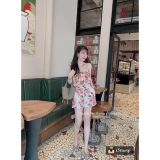 Set hoa hồng áo hai dây tầng