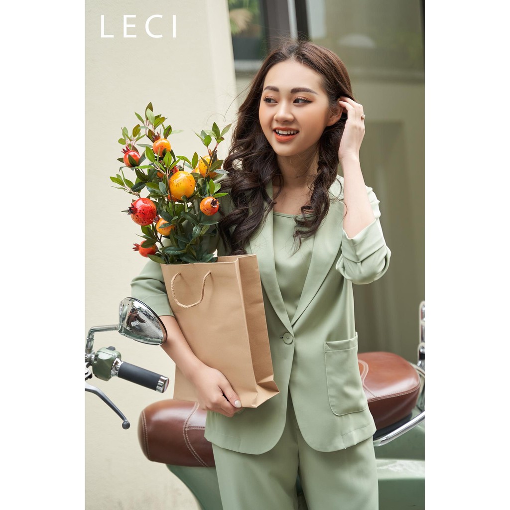 Áo vest-blazer dài tay cúc bọc chất liệu trượt mùa hè mát tay lật 095