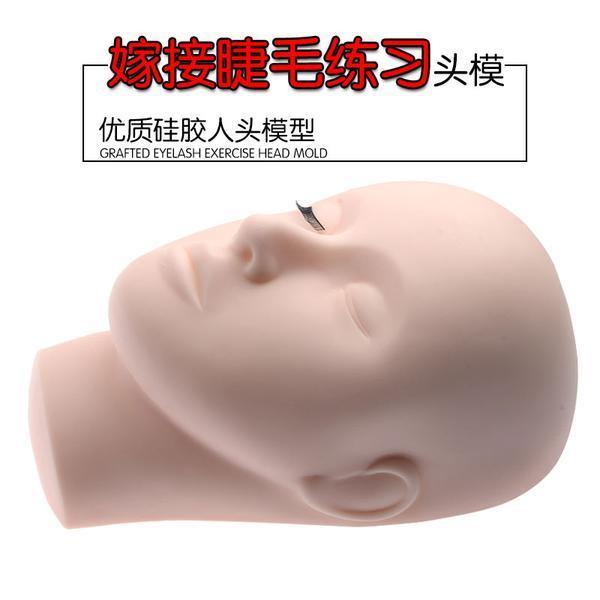 Mô Hình Đầu Người Mẫu Thực Hành Nối Mi Đầu Silicone 3.17
