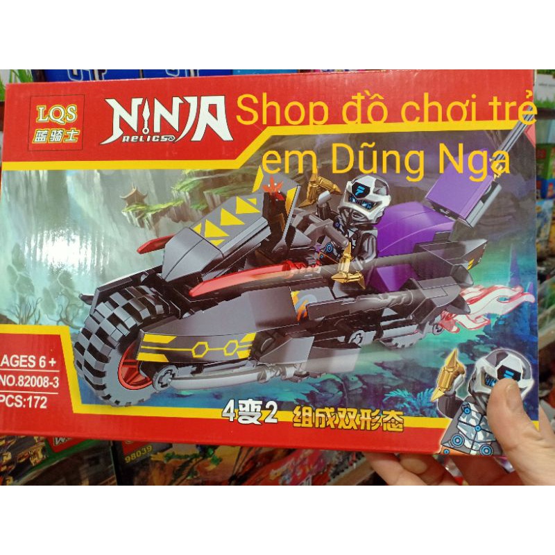 Lego Ninja LQS xiêu xe chiến binh kết hợp rồng hoàng kim lớn NO. 82008-4