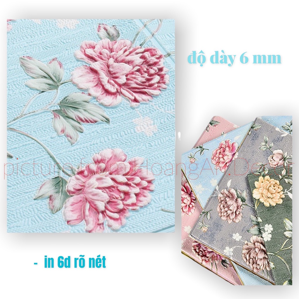 Xốp dán tường cổ điển, mẫu mới 2022, kích thước 70x70 cm, mặt sau tráng bạc có sẵn keo