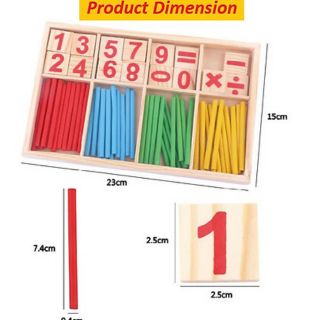 Hộp que tính học toán bằng gỗ