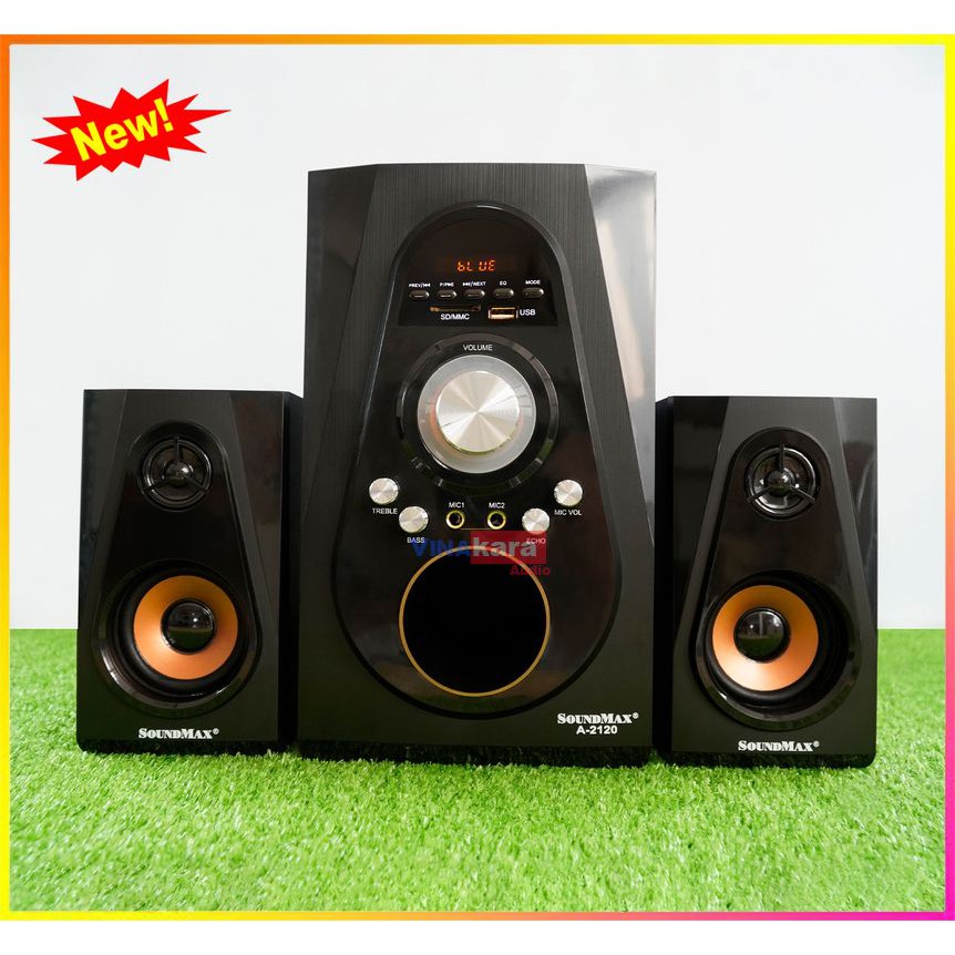 Loa vi tính SoundMax A2120/2.1, loa bluetooth, công suất lớn, nghe nhạc hay