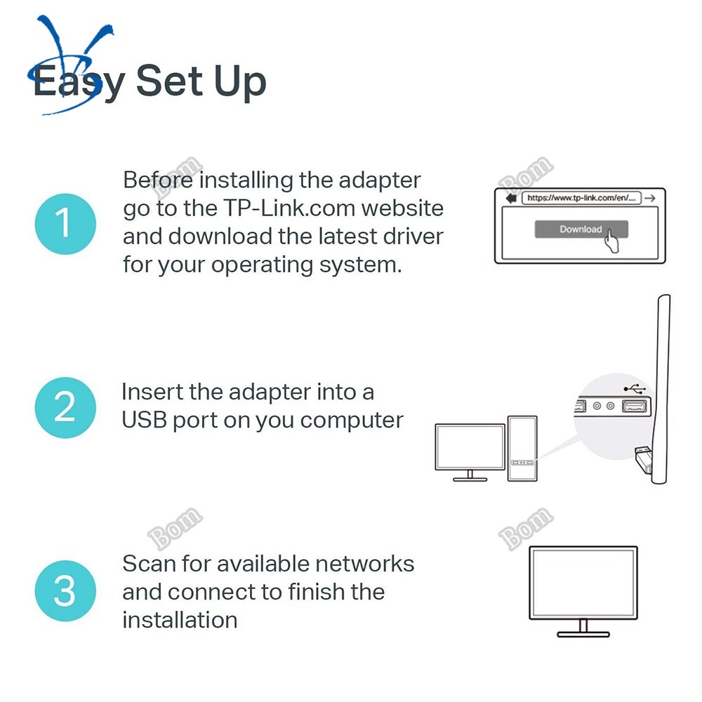 Bộ Đầu Chuyển đổi Usb Wifi Cho Pc Không Dây 600mbps Kèm ăng Ten Không Dây Cho Máy Tính để Bàn