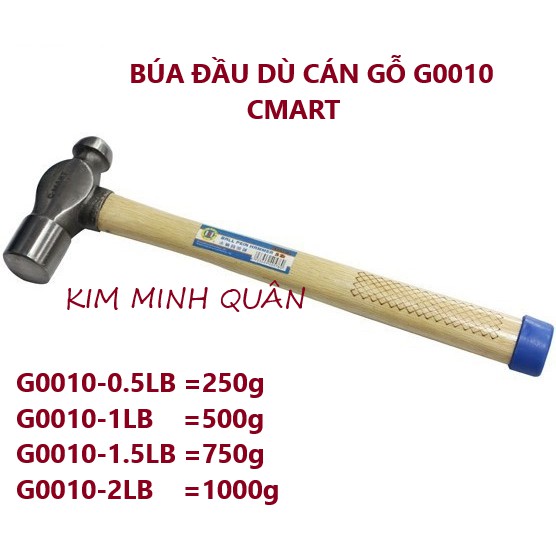 Búa Đầu Dù Cán Gỗ 250g, 500g, 750g, 1kg G0010 CMART