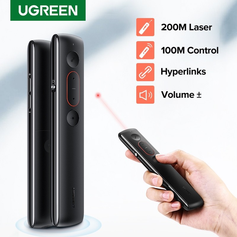 Bút Trình Chiếu Laser Ugreen 60327 Chính Hãng L180 Điều Khiển Xa 100 Mét, Dùng PIN AAA