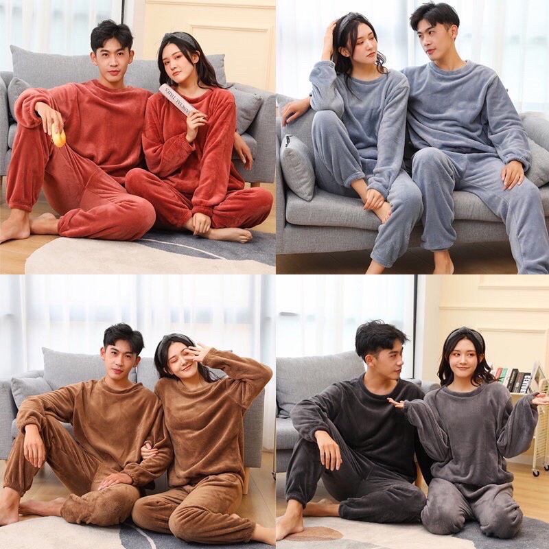 (Loại Dày) Bộ Nỉ Nhung, Bộ Lông Mặc Nhà Dài Tay Nam Và Nữ