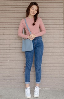 Áo thun gân tay dài croptop