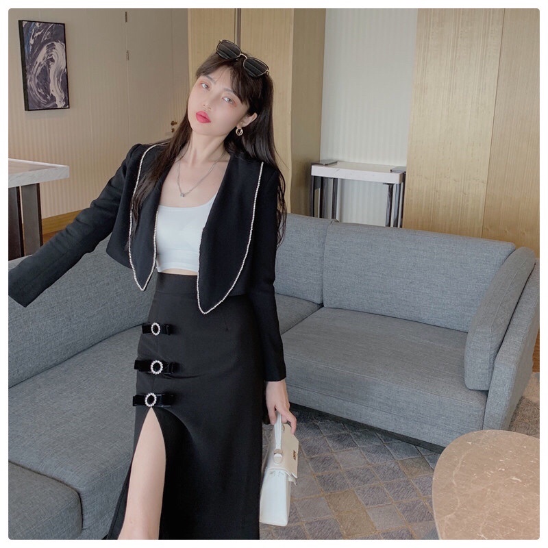 Chân Váy Dài Đính Nút Kiểu Xẻ Tà Gợi Cảm - SOGI CV03 | BigBuy360 - bigbuy360.vn