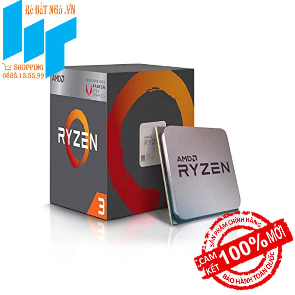 [Mã 159ELSALE hoàn 7% đơn 300K] Bộ vi xử lý CPU AMD Ryzen 3 2200G 3.5 GHz - 3.7 GHz, 4MB - AM4 - Box