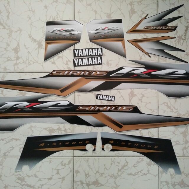 Bộ tem xe yamaha virus RC đen bạc