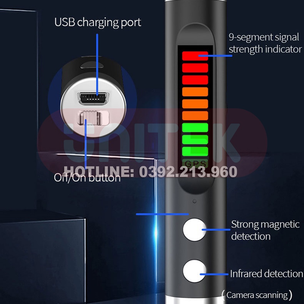 Máy Dò Phát Hiện Theo Dõi Camera, GPS, Định Vị Detector S16