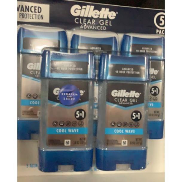 Lăn khử mùi nam Gillette Endurance Cool Wave Clear Gel, hàng Mỹ