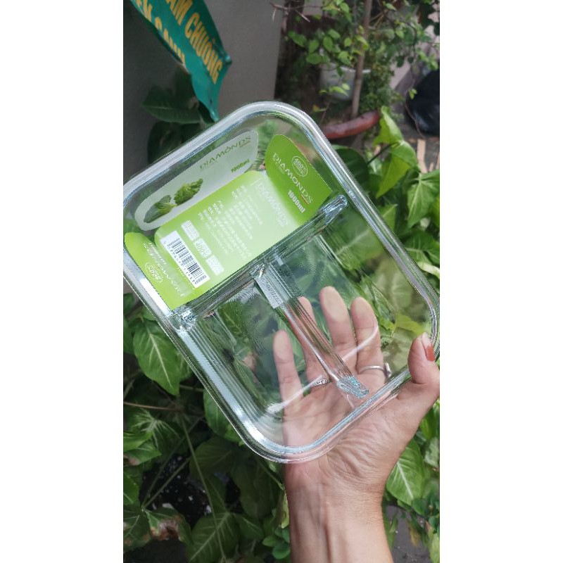 Hộp lạnh thủy tinh đựng thực phẩm chia ngăn