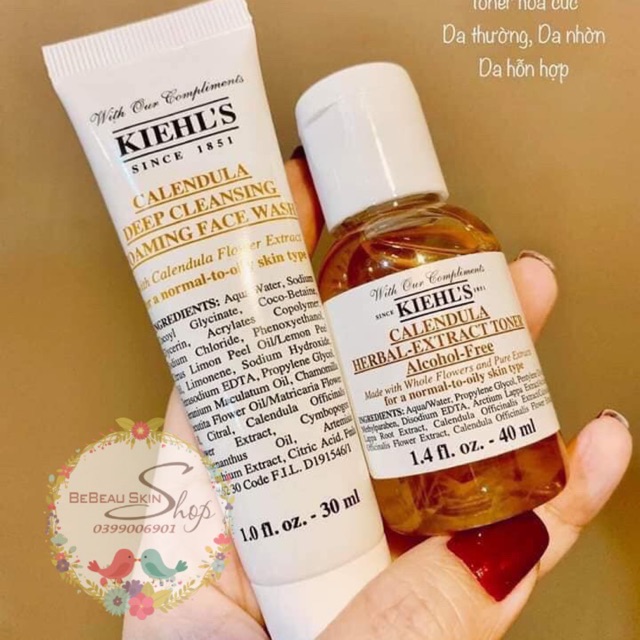 Sữa rửa mặt hoa cúc Kiehl’s - Toner hoa cúc Kiehl’s