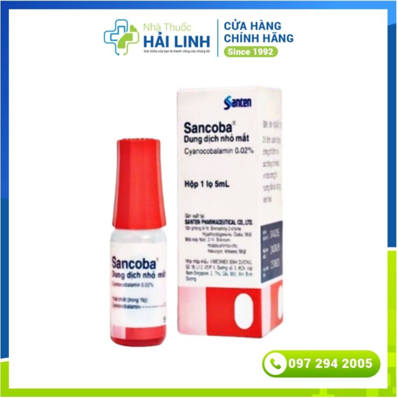 Nước nhỏ mắt Sancoba Nhật Bản ⚡ Tặng quà ⚡ Chai 5ml Giúp phục hồi Thị lực, Chống cận thị, Đau mỏi mắt