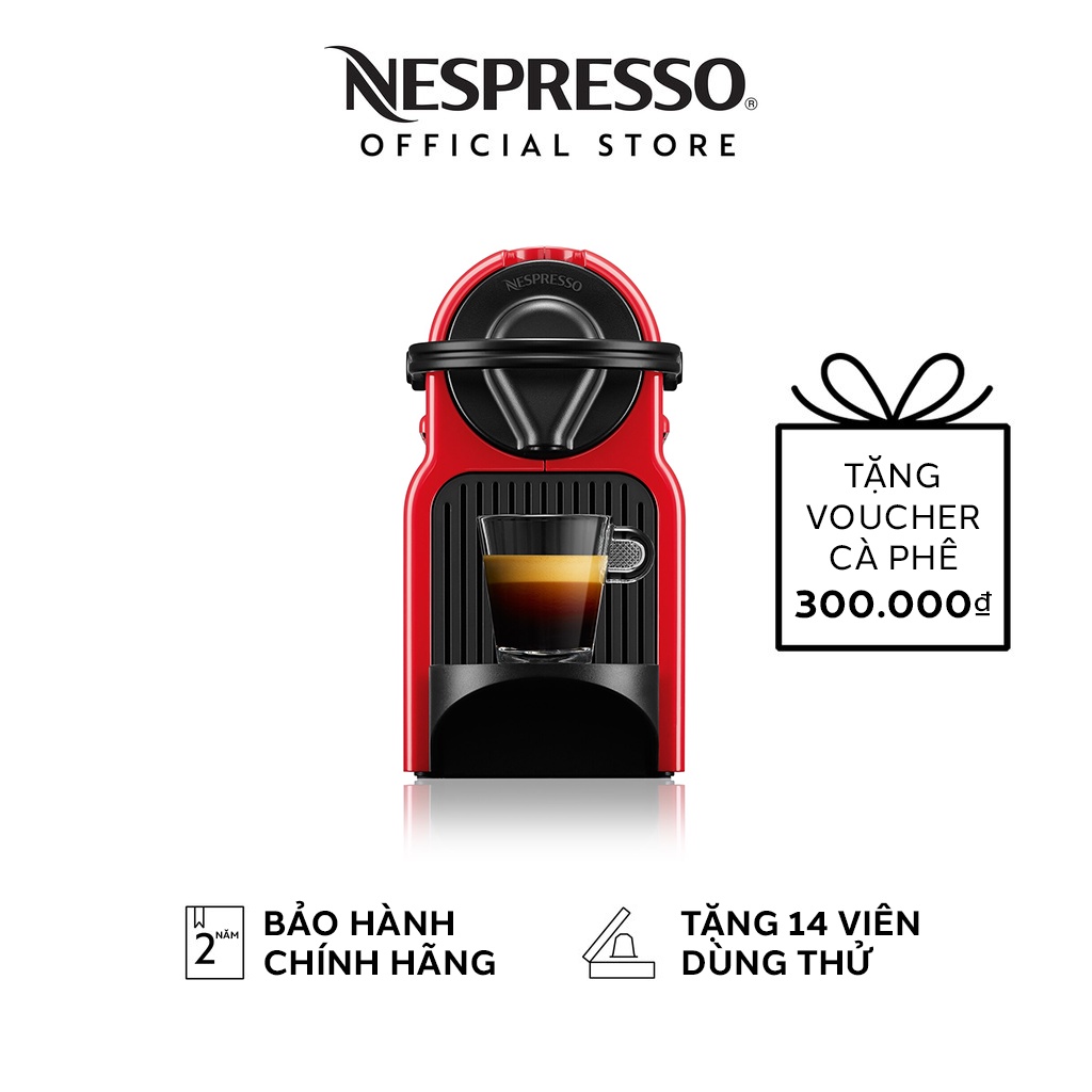 [Mã ELHADEV giảm 4% đơn 300K] Máy pha cà phê Nespresso Inissia Đỏ