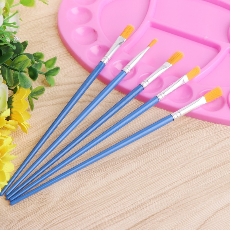 Set 5 Cọ Vẽ Tranh Sơn Dầu Đầu Nhọn Bằng Nylon