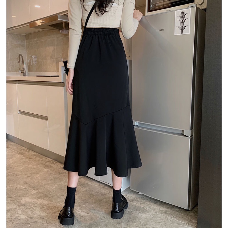 Chân váy midi chữ A eo cao phong cách mới trẻ trung nữ tính 48529