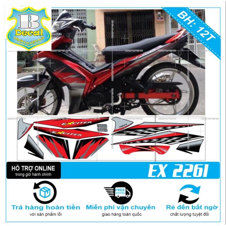 ( Quí khách vui lòng mang ra tiệm cho thợ dán ) Tem EX 2010 ĐỎ ĐEN 2261 [Bi Decal]