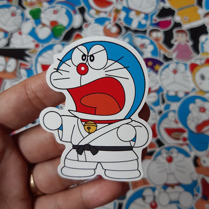 Bộ Sticker dán cao cấp chủ đề DORAEMON - Dùng dán Xe, dán mũ bảo hiểm, dán Laptop...