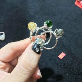 Nhẫn nữ bạc ta phong thủy đủ màu