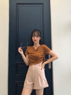 Quần short nữ gập gấu