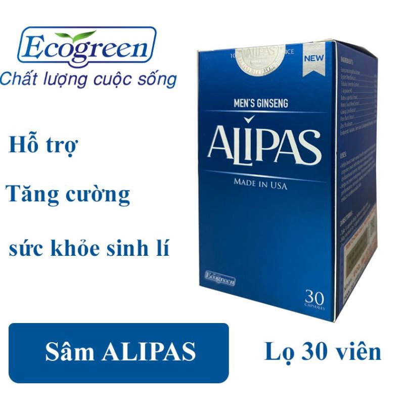 Sâm Alipas 30 viên uống tăng cường sinh lý nam, bổ thận, tráng dương - Có tem tích điểm