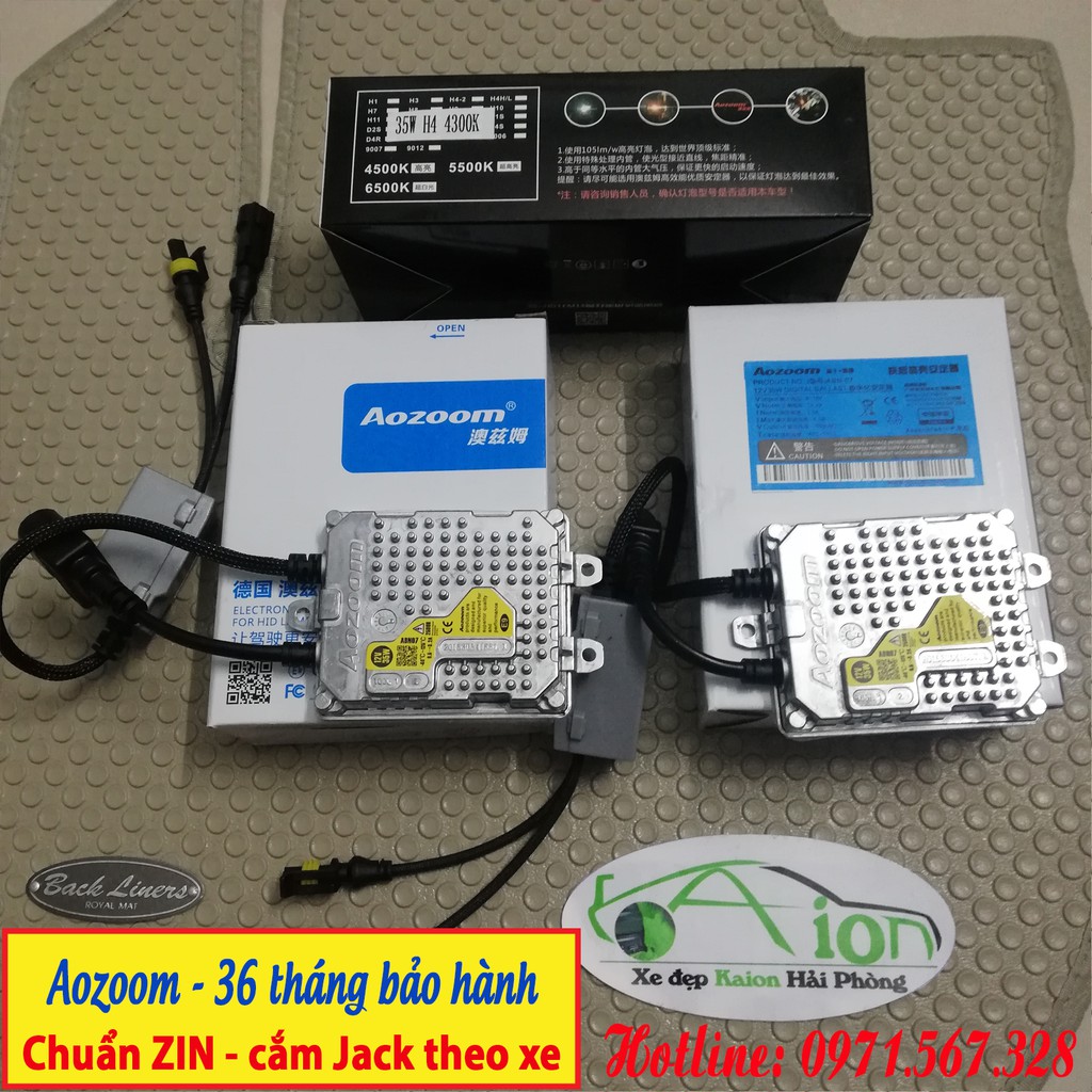 Bộ Xenon Aozoom H4 - Bóng Đèn Tăng Sáng Gồm 2 Ballast Và 2 Bóng H4 5.500k - Công Nghệ Đức - Chính Hãng