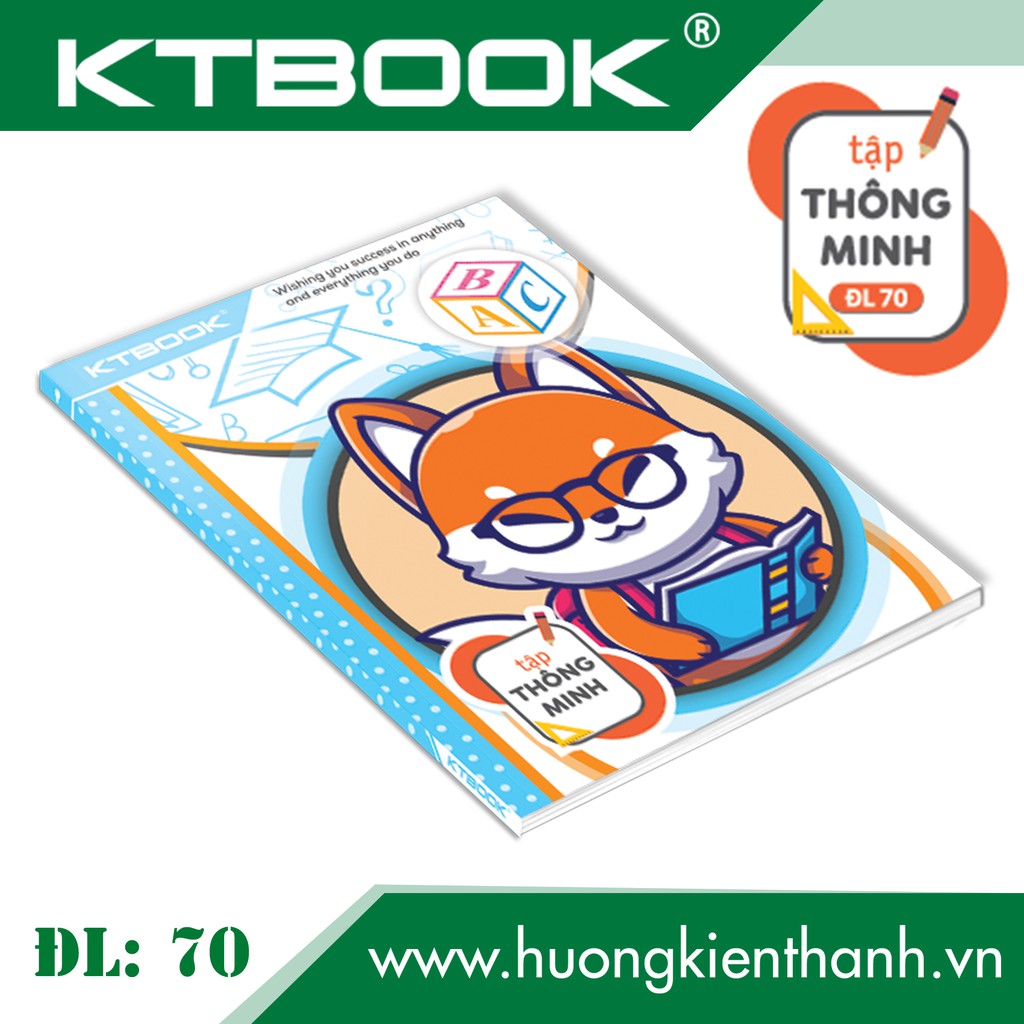 [Mã BMBAU50] Gói 10 cuốn Tập Học Sinh KTBOOK Cao Cấp Thông Minh ABC giấy trắng tốt ĐL 70 - 96 trang