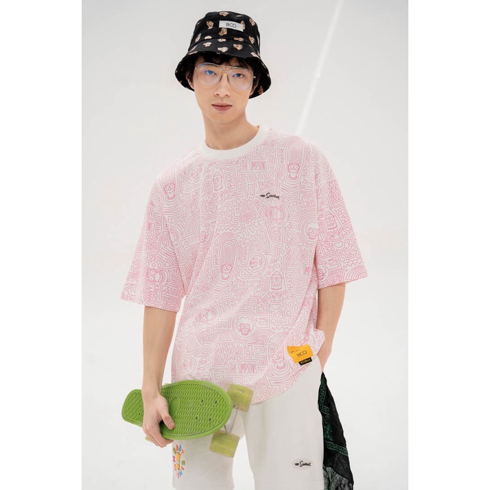 Áo Thun BOO Unisex Dáng Oversize, Cotton Cao Cấp In Tràn Pattern Họa Tiết The Simpsons BZL