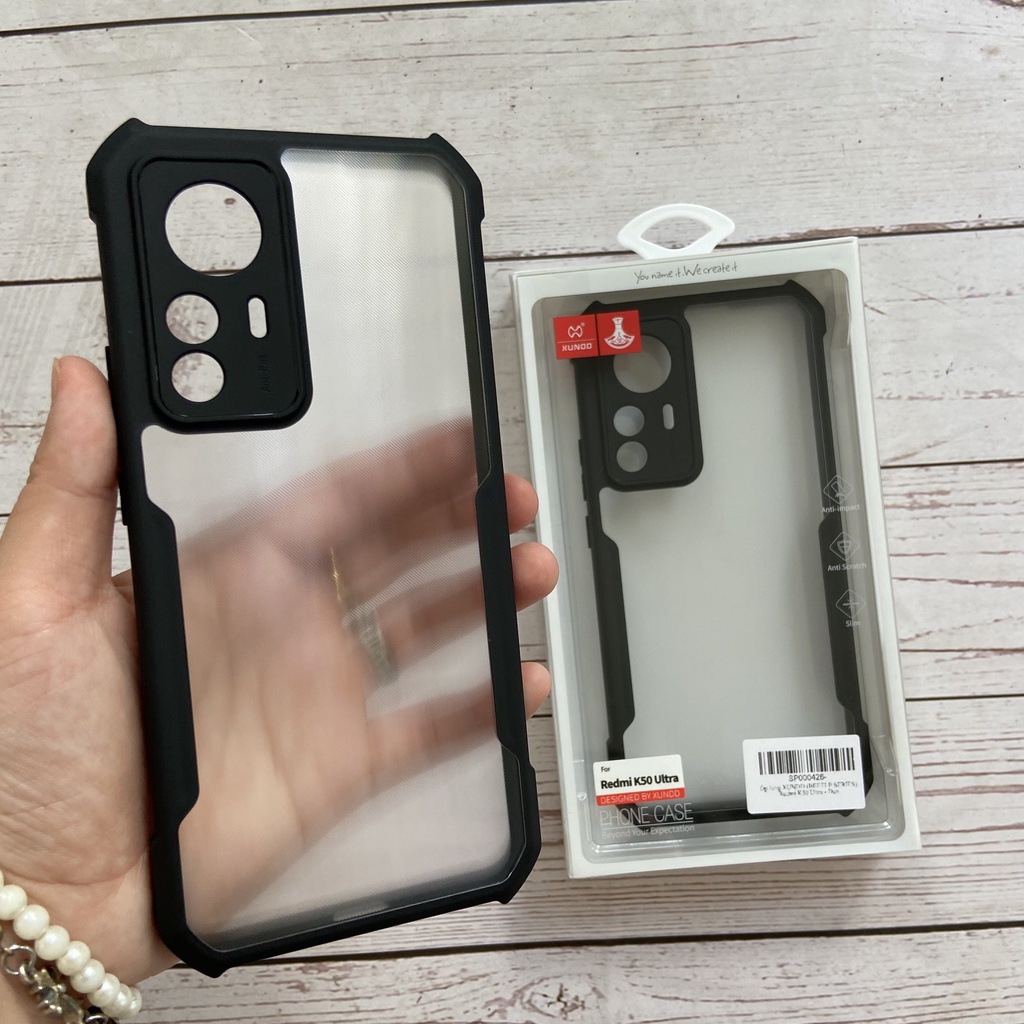 Ốp lưng XUNDD Redmi K50 Ultra/ Xiaomi 12T - Mặt lưng trong, Viền TPU, Chống sốc