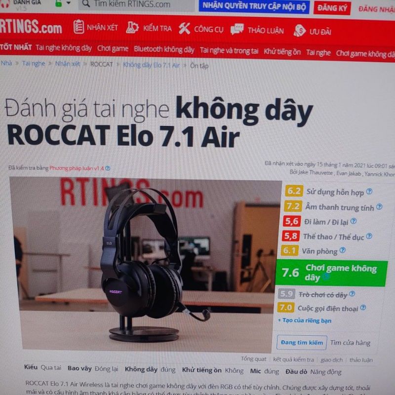 Tai nge không dây gaming Roccat Elo air 7.1
