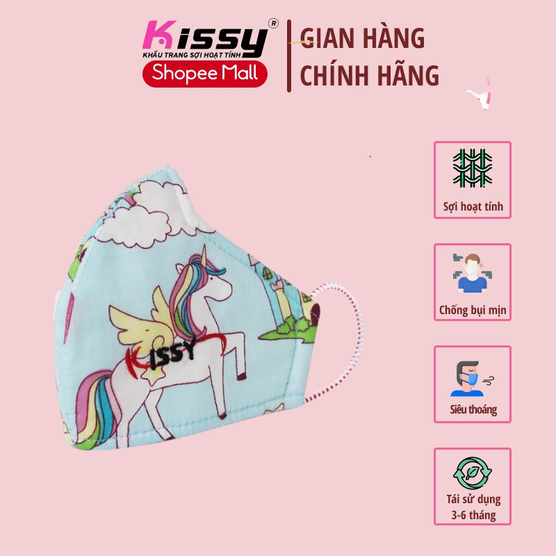 Khẩu Trang Kissy Trẻ Em Size S Cho Bé Từ 4 Đến 10 Tuổi Mẫu Con Giống Cho Bé Nam, Giao Đúng Mẫu