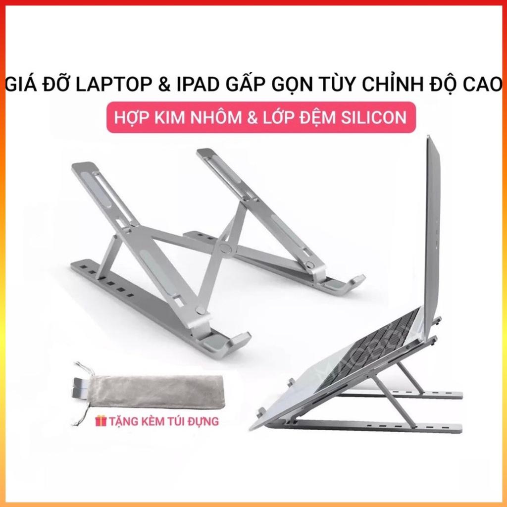 Giá đỡ laptop,giá đỡ gấp gọn,thép nguyên khối,vừa chắc chắn,vừa tản nhiệt hiệu quả,không lo bị nóng khi chơi game.