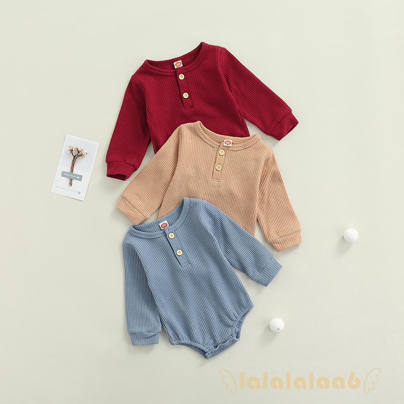 Jumpsuit dài tay cổ tròn màu trơn thời trang cho bé LAA6 chất lượng cao