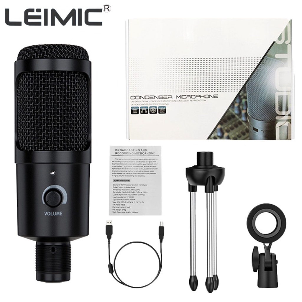 Micro thu âm USB LEIMIC K1 Condenser Podcast Studio - Microphone ngưng tụ để bàn cho máy tính Hàng chính hãng