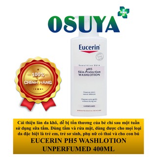 [ CHÍNH HÃNG ] Sữa Tắm Rửa Mặt Dưỡng Ẩm Dành Cho Da Nhạy Cảm Không Mùi – EUCERIN PH5 WASHLOTION UNPERFUMED 400 ML
