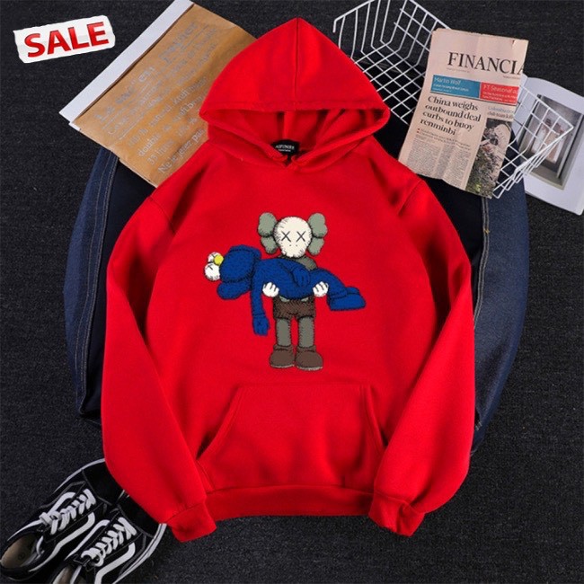 Áo Hoodie Nam Nữ Nỉ Bông Hình Kaws Xanh Unisex