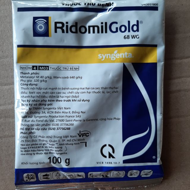Thuốc Ridomin Gold đặt trị bệnh trên cây  hoa lan, mai vàng, sầu riêng.