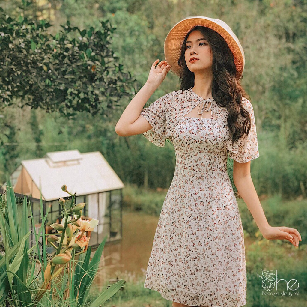 Hami Dress - Đầm cổ tàu tay ngắn |SDX107